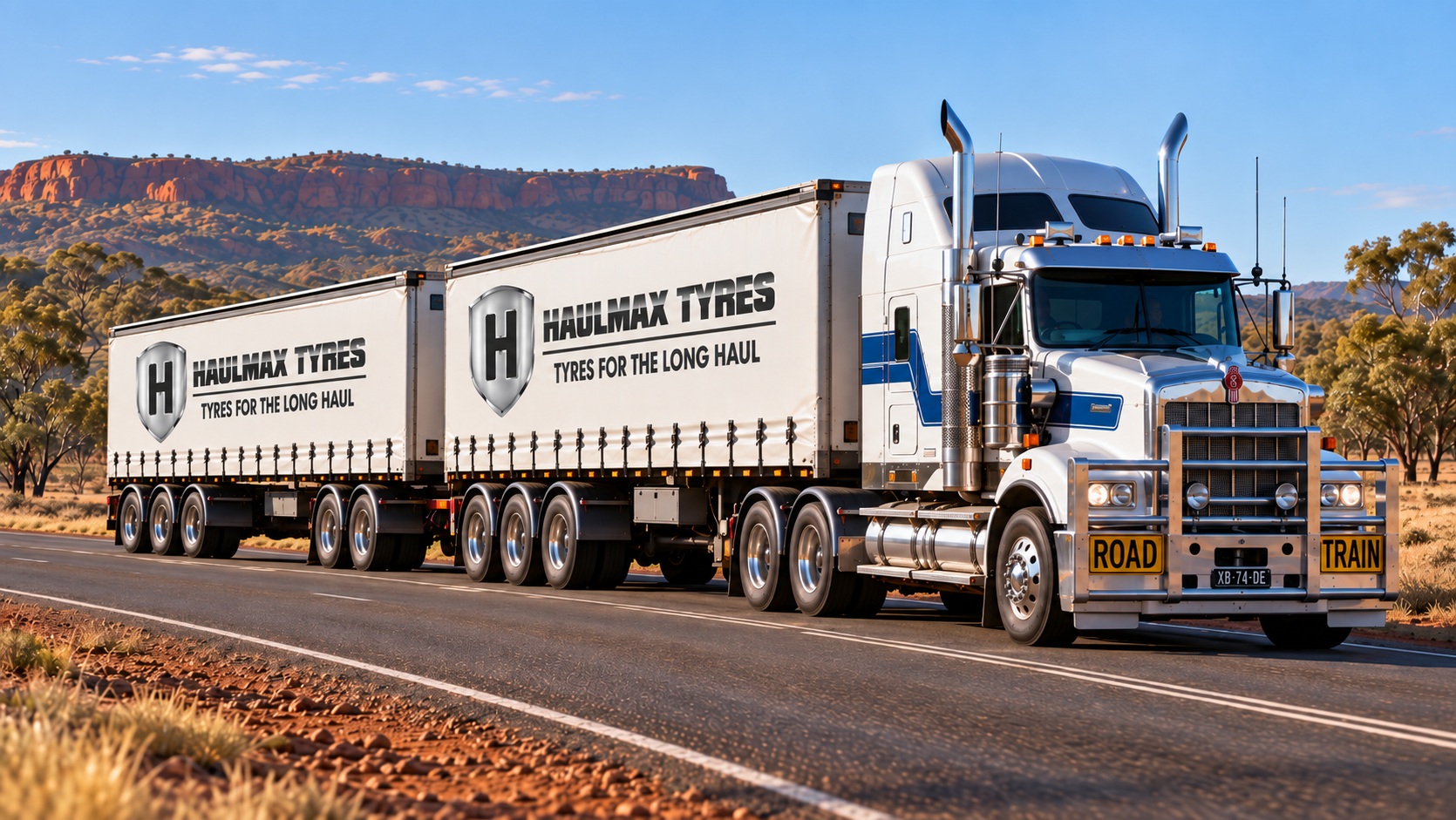 Commercial truck tyres on a heavy vehicle